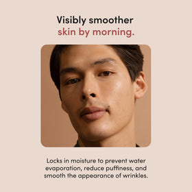 hand applying hims Goodnight cream demonstrating lightweight, non-greasy absorption