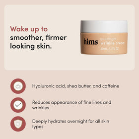 hims Goodnight cream texture close-up highlighting smooth hyaluronic hydration