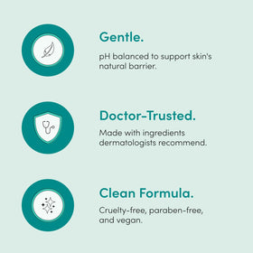 HIMS & HERS cleanser in hand showing real-use lathering benefit