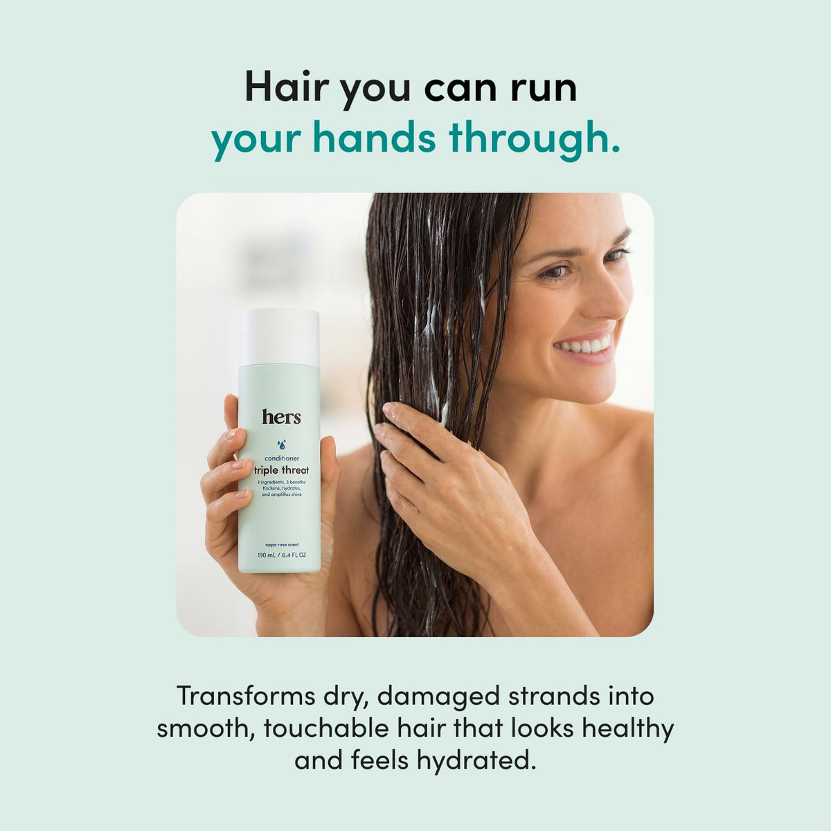 HIMS & HERS creamy conditioner texture showing moisturizing consistency