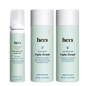 HIMS & HERS front packaging showing the trio set and branding benefits