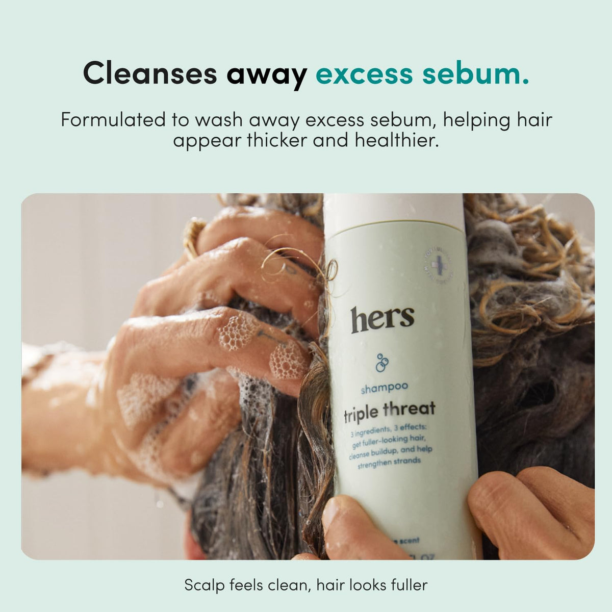 HIMS & HERS rich lather texture demonstrating hydrating foam