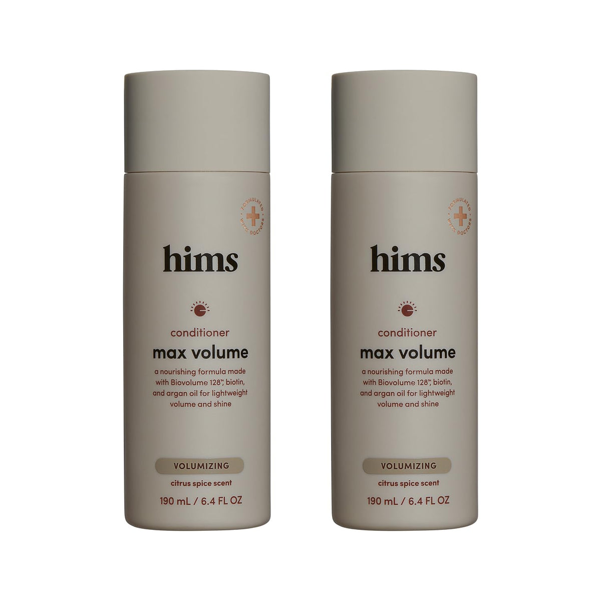 hims front bottle showing pump and label, visual appeal and easy dispensing