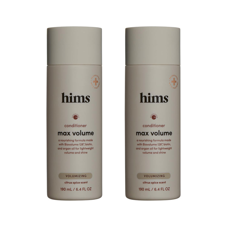 hims front bottle showing pump and label, visual appeal and easy dispensing