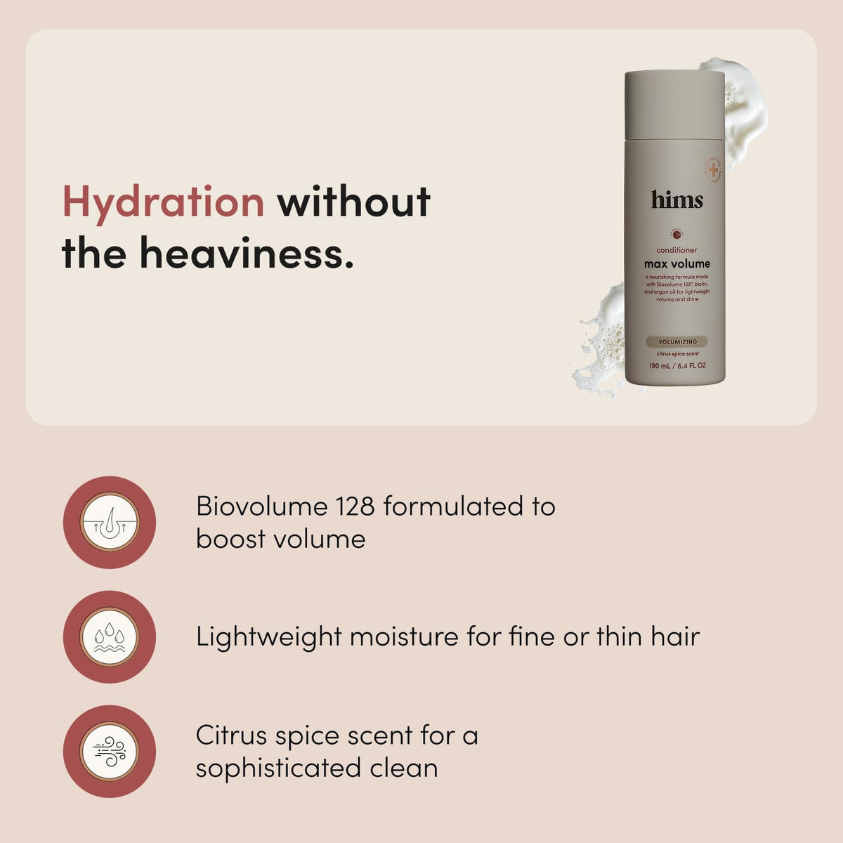 hims close-up of label and ingredients, transparency and clean formula benefit