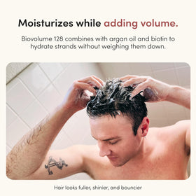 hims creamy conditioner texture swirl, shows lightweight emollients for hydration