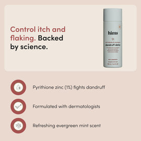 hims back label close-up with ingredients and usage directions