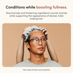 hims conditioner texture close-up showing lightweight moisturizing benefit