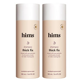 hims Thick Fix front bottle showing label and eucalyptus scent benefit