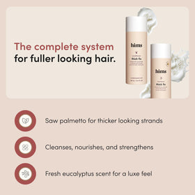 hims shampoo pump close-up highlighting easy dispensing and sulfate-free formula