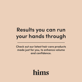 hims unscented graphic emphasizing fragrance-free, low-residue formula