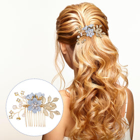 HINZIC hairpins worn in a half-up hairstyle adding vintage charm to long hair