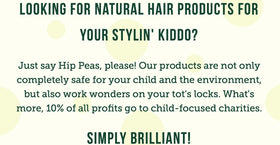 Hip Peas being applied to curls demonstrating frizz control benefit