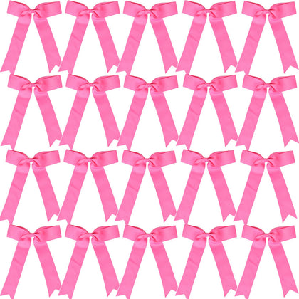 Hipcheer front view of 20 hot pink collegiate cheer bows, team-ready uniformity