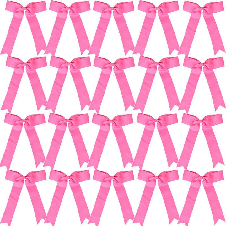 Hipcheer front view of 20 hot pink collegiate cheer bows, team-ready uniformity