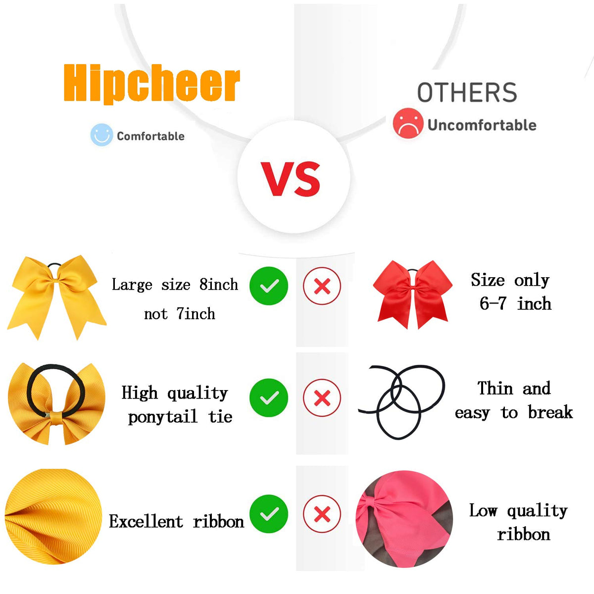 Hipcheer cheer team wearing bows illustrating uniform appearance and team spirit