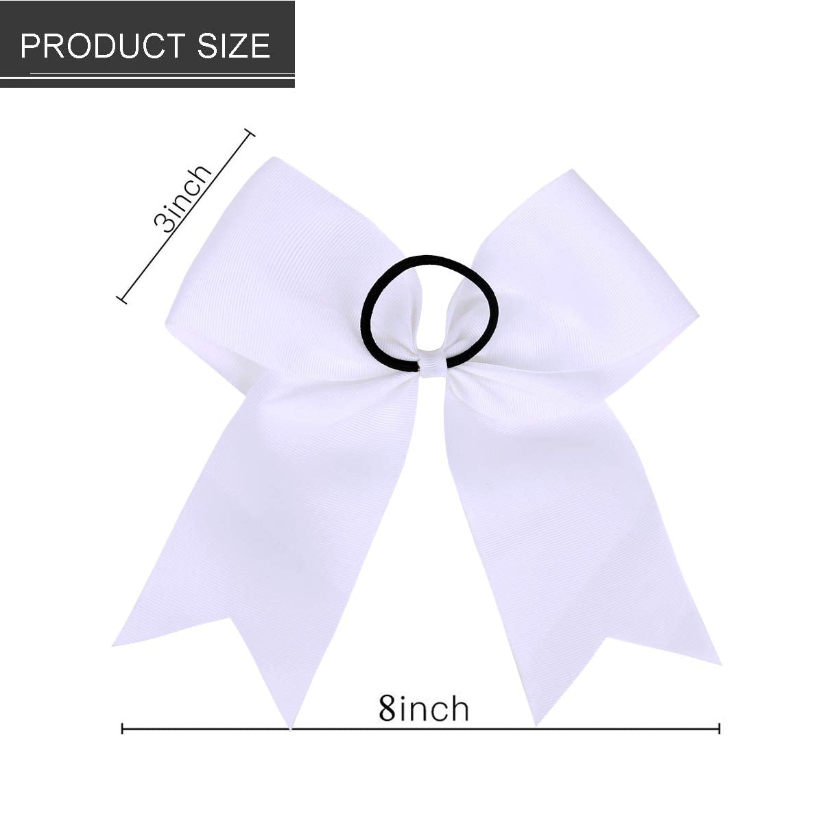 Hipcheer bow beside ruler for size comparison showing 8-inch large profile