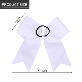 Hipcheer bow beside ruler for size comparison showing 8-inch large profile