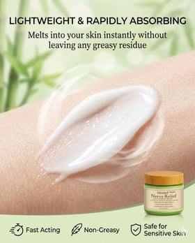 Applying Hireleif to shoulder area to soothe muscle tension and discomfort