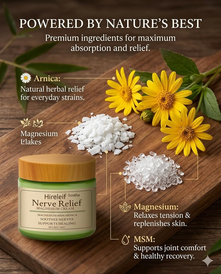 Hand holding Hireleif 50g jar demonstrating portable, on-the-go relief