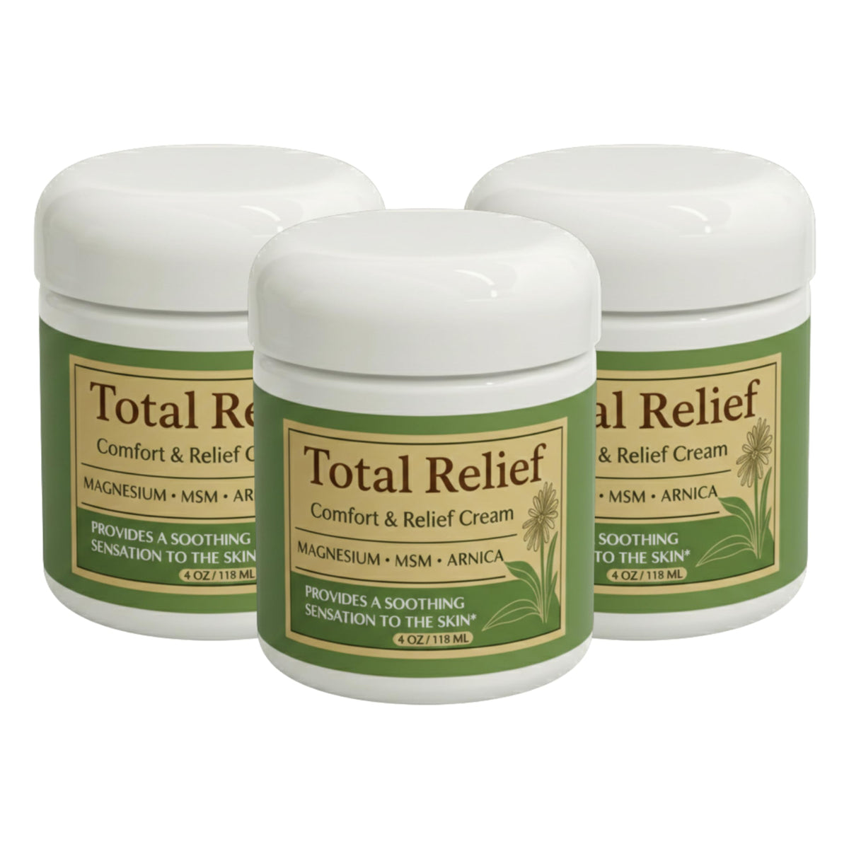HiRelief jar front view showing product and clear labeling for easy identification