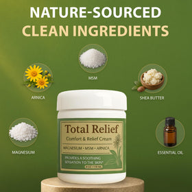 HiRelief cream texture close-up demonstrating smooth, fast-absorbing lotion feel