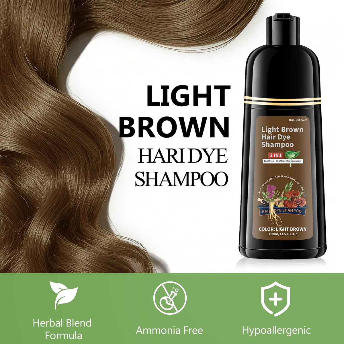 HIS&HERCHOICE shampoo texture close-up demonstrating smooth, even pigment