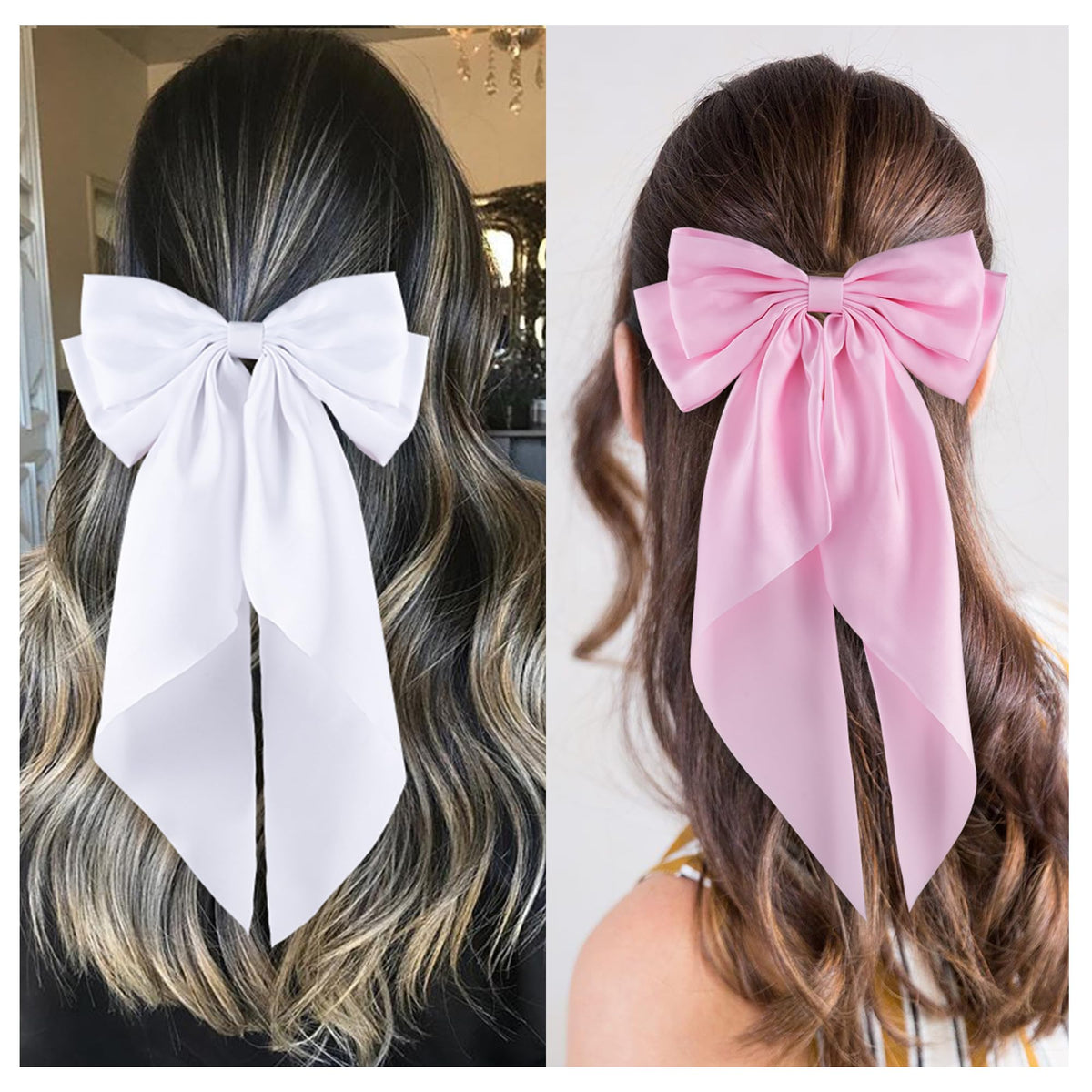hisial bow clipped into a ponytail showing elegant styling and polished everyday look