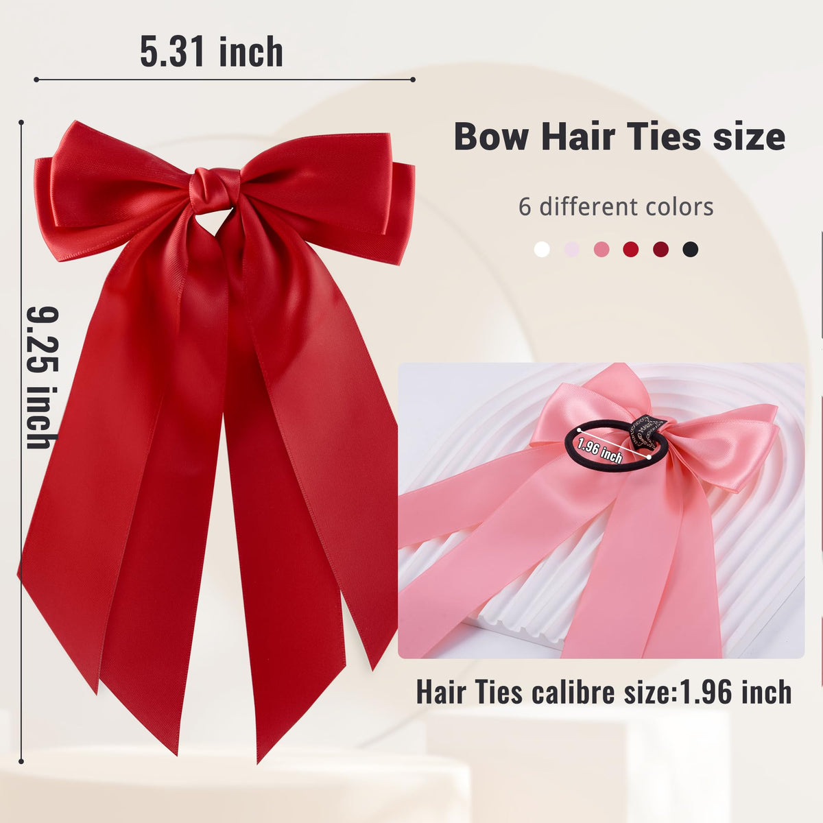 hisial close-up of satin texture on bow, smooth finish protects hair