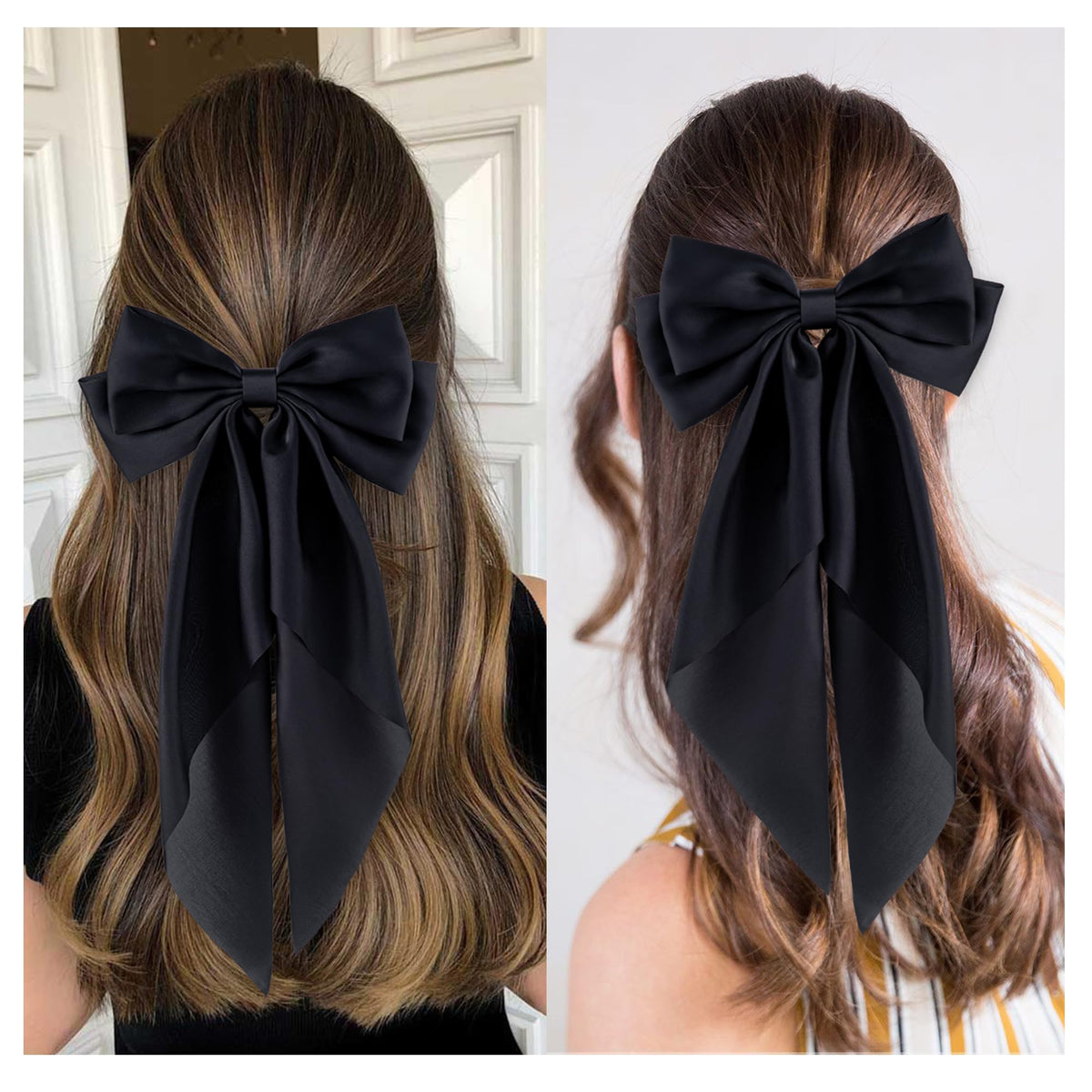 hisial in hair ponytail style displays bow tail and volume benefit