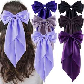 hisial front view of large satin bow showing elegant shape and shine