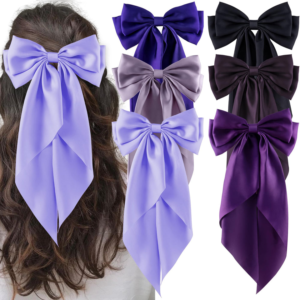 hisial front view of large satin bow showing elegant shape and shine