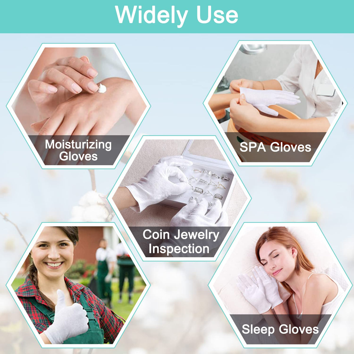 HJDHS gloves beside lotion on bedside table showing easier nighttime care