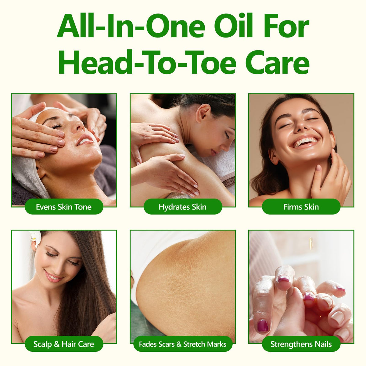 HJFRONGF oil applied to face demonstrating gentle absorption benefit