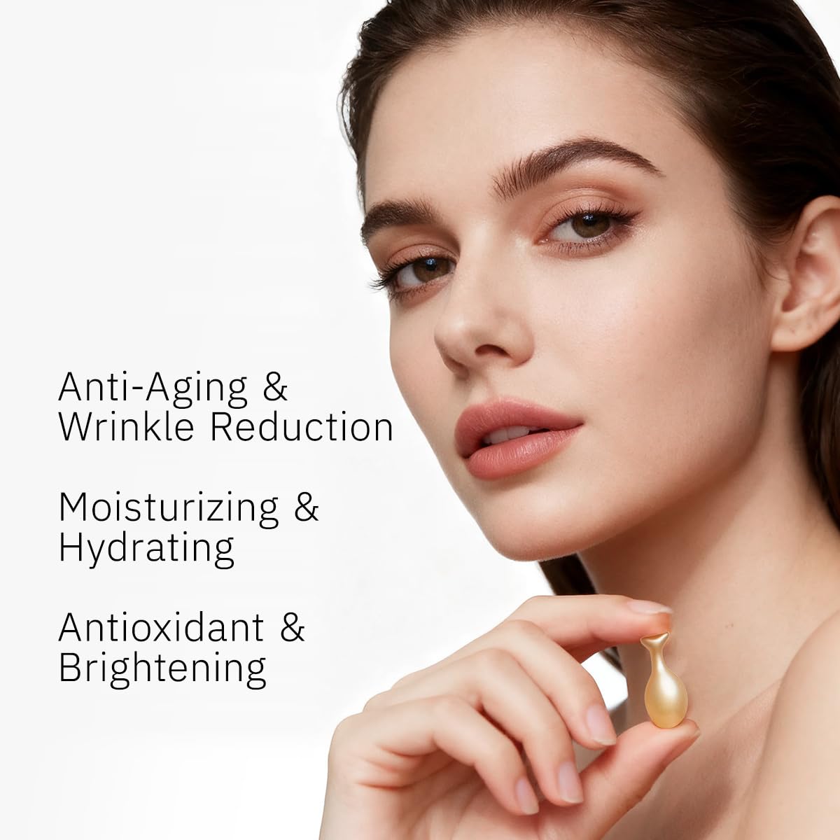 HKH open capsule releasing serum, highlighting freshness and potency