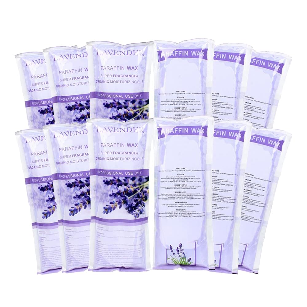 HLead front packaging showing 12 lavender paraffin packs and clear benefits