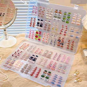 HLQHXWHZT open box with 50 acrylic stands showing tidy display benefit