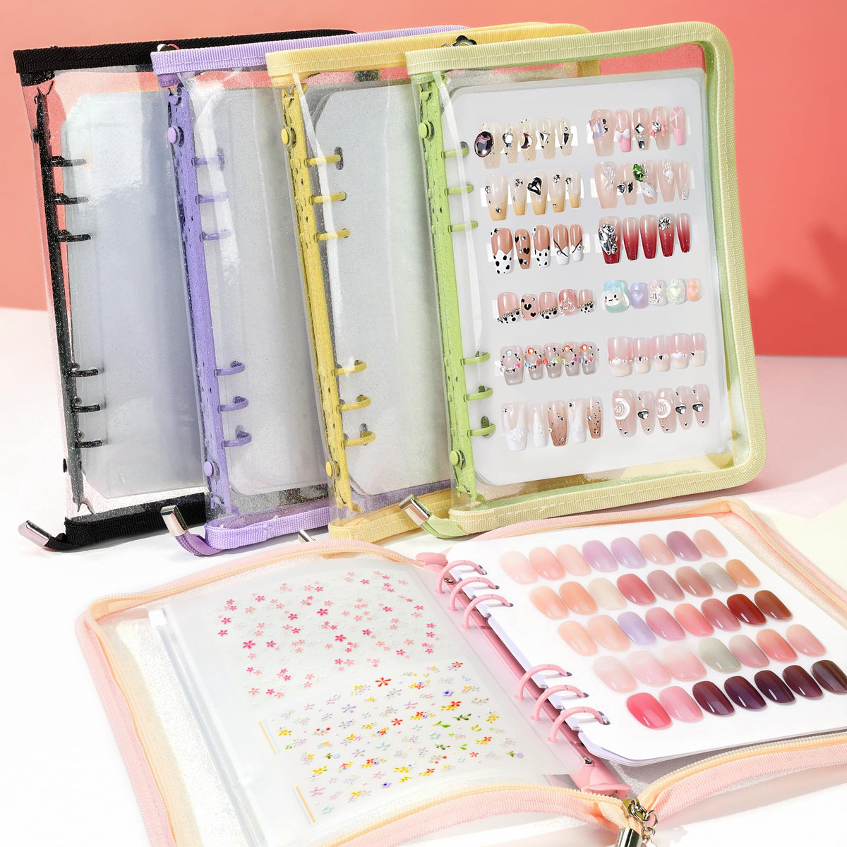 HLQHXWHZT salon tabletop setup presenting swatches and client-ready sample display