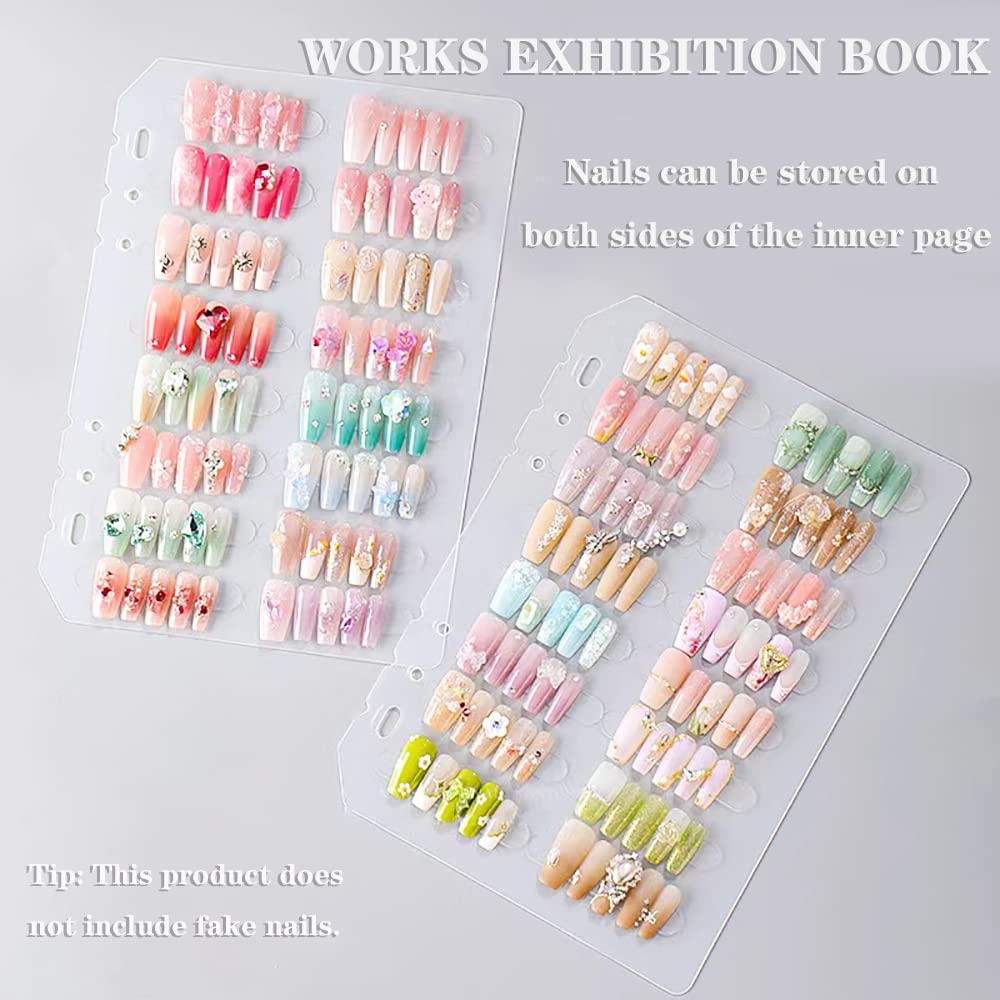 HLQHXWHZT press-on nails stored in box on salon counter for presentation