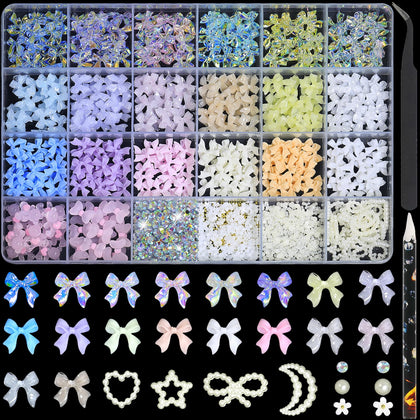 HNUIX front packaging showing colorful bow charms and contents for quick selection