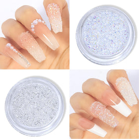 HNUIX gems on fingers showing scale and suitable sizes for nail accents