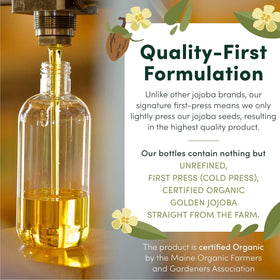 HobaCare jojoba oil applied to scalp to hydrate and reduce flaking