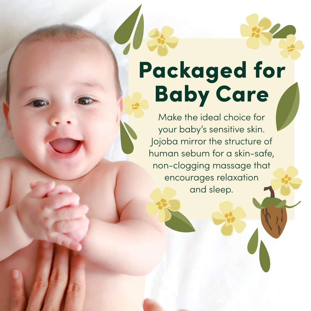 HobaCare jojoba oil used in scalp massage highlighting moisturization and soothing benefit