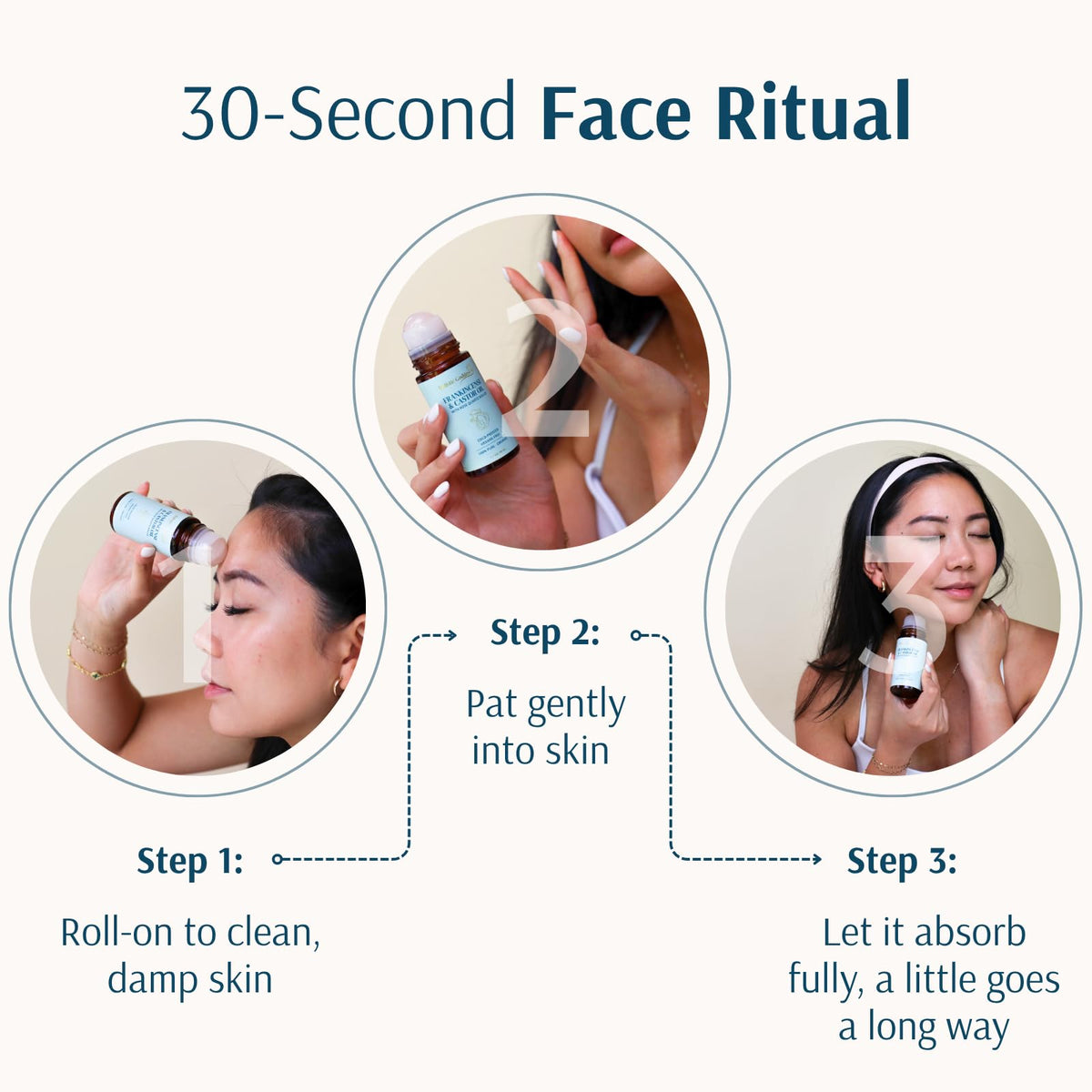 Holistic Goddess roll-on held in hand showing true size and scale