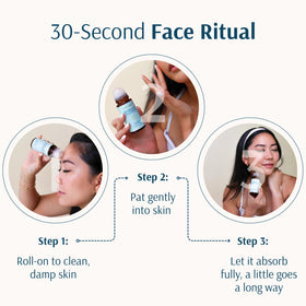 Holistic Goddess roll-on held in hand showing true size and scale