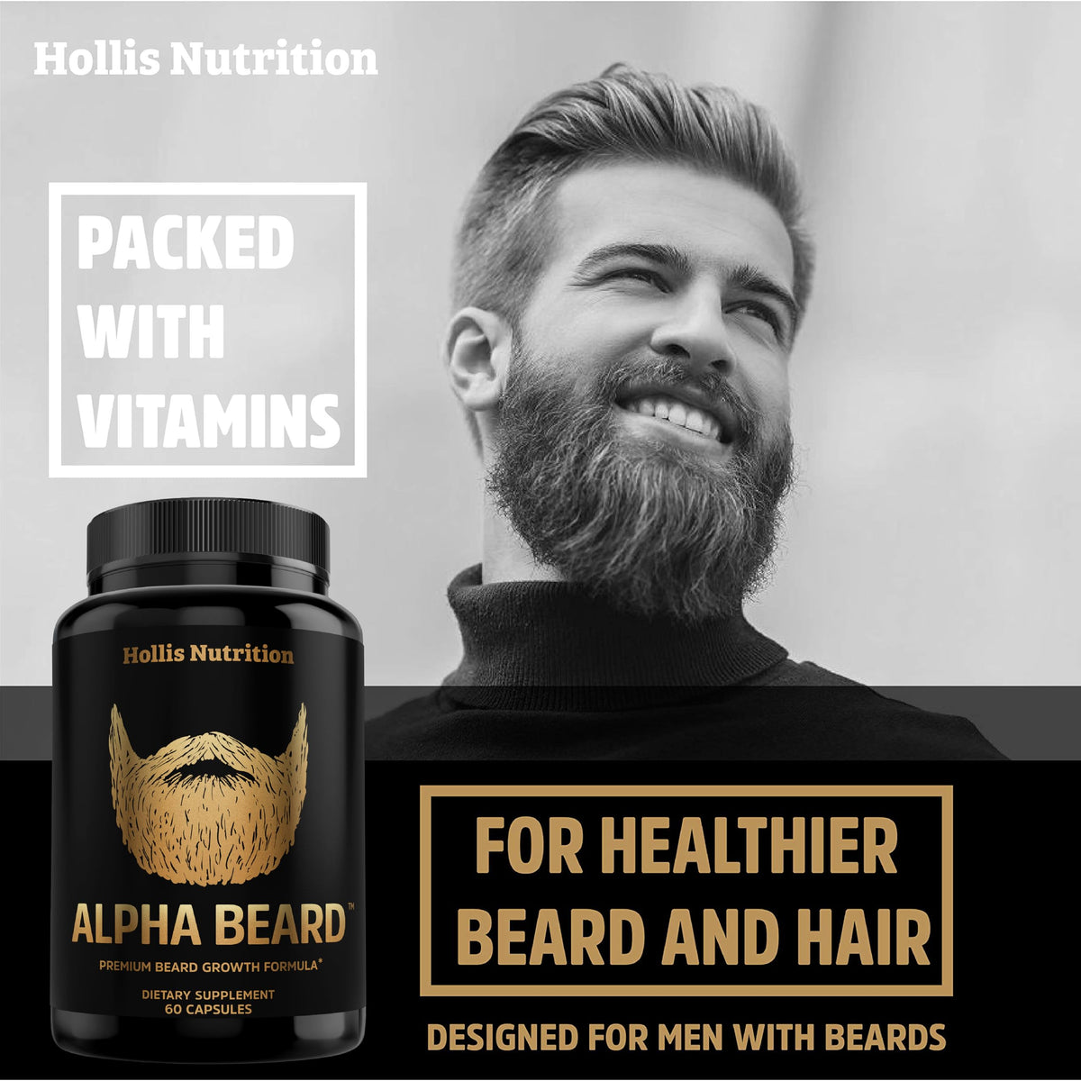 Hollis Nutrition capsules in hand to show scale and daily serving