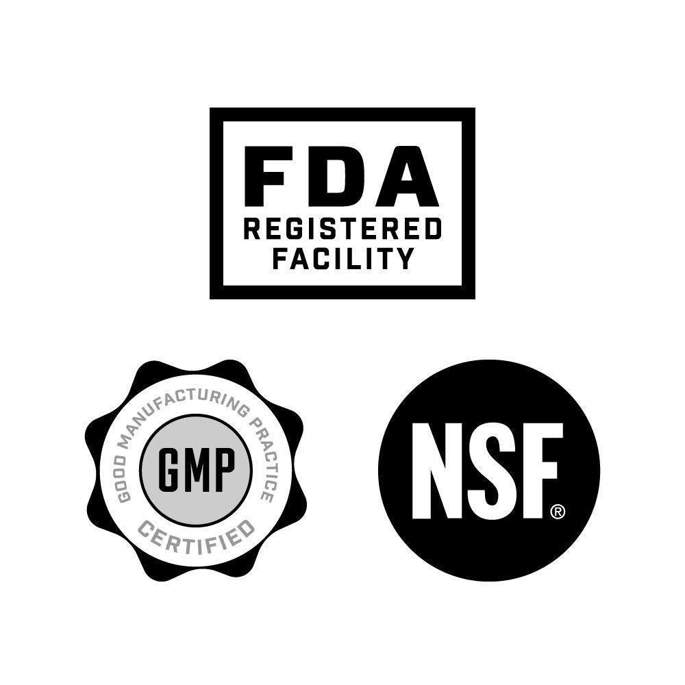 Hollis Nutrition made in usa seal indicating GMP-certified manufacturing