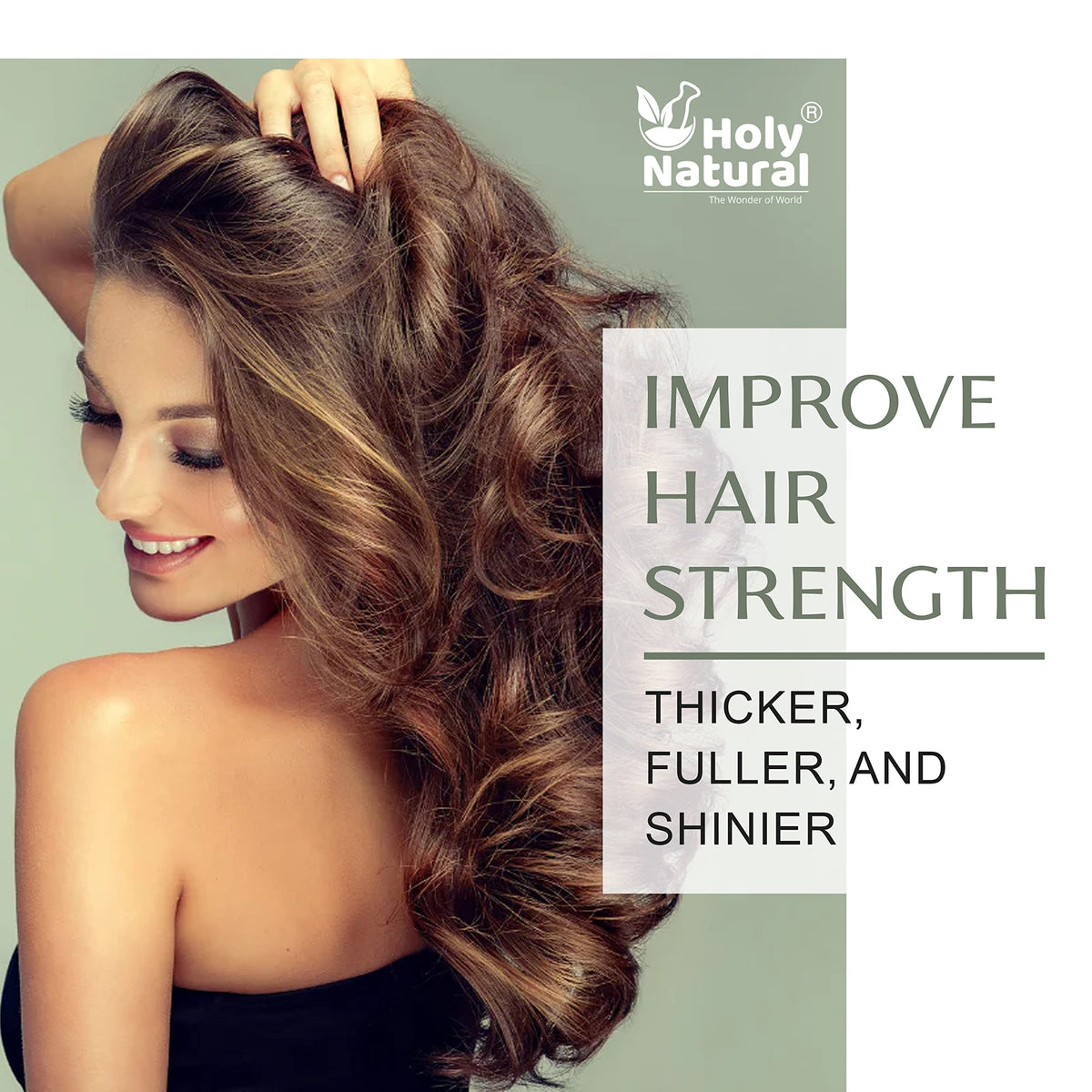 Holy Natural being massaged into scalp, demonstrates easy application and scalp care
