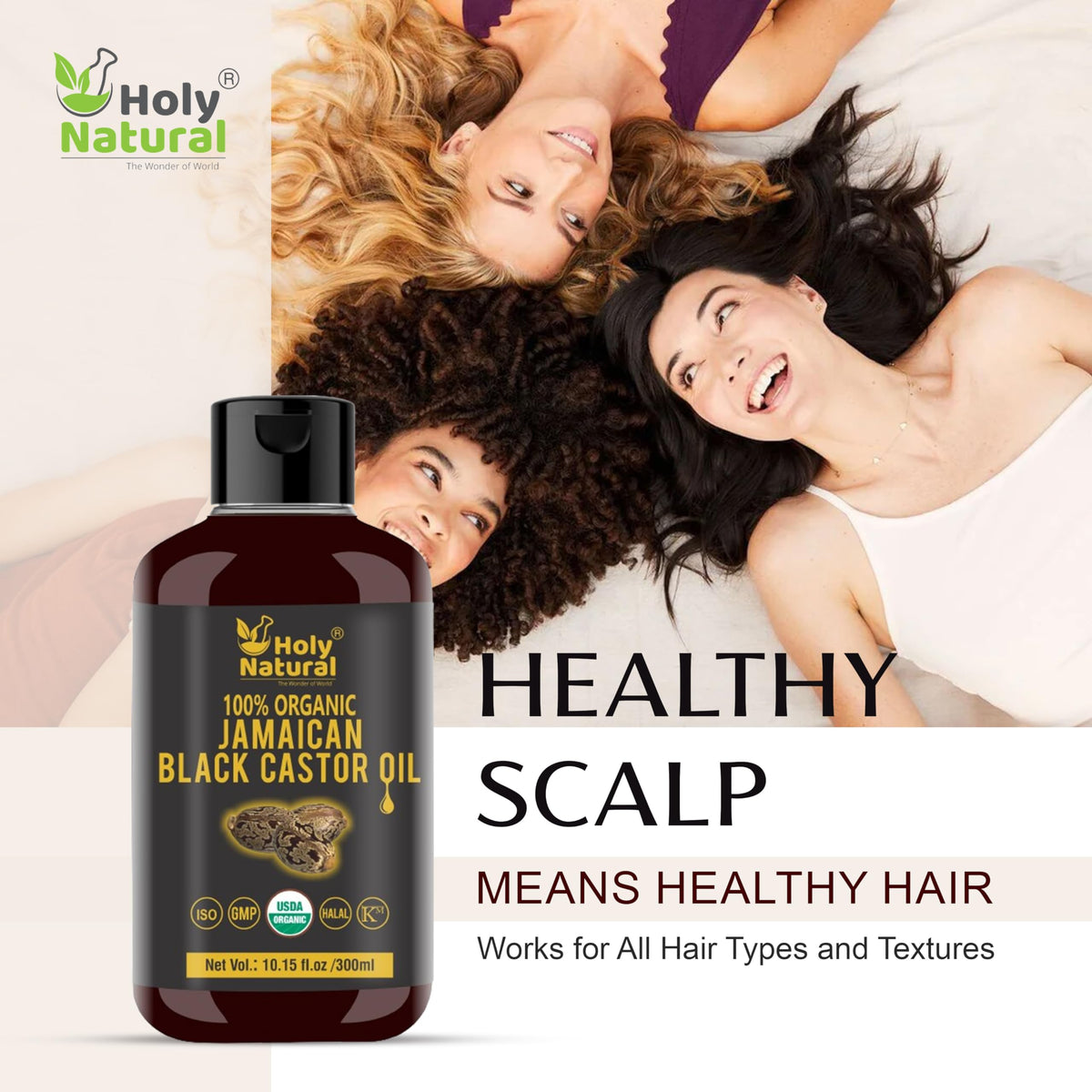 Holy Natural oil texture on spoon showing rich dark gleam, highlights nourishment