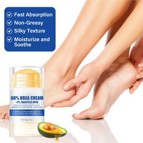Holyarm cream being applied to a heel for instant smoothing